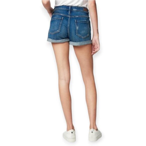 NWT Blank NYC Fulton Roll Up Jean Short Women 25 Dress Down Party Blue Denim NEW - Picture 2 of 14